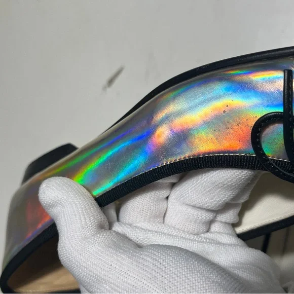 CHANEL Iridescent Ballet Flats with Black Cap Toe - Picture 11 of 16